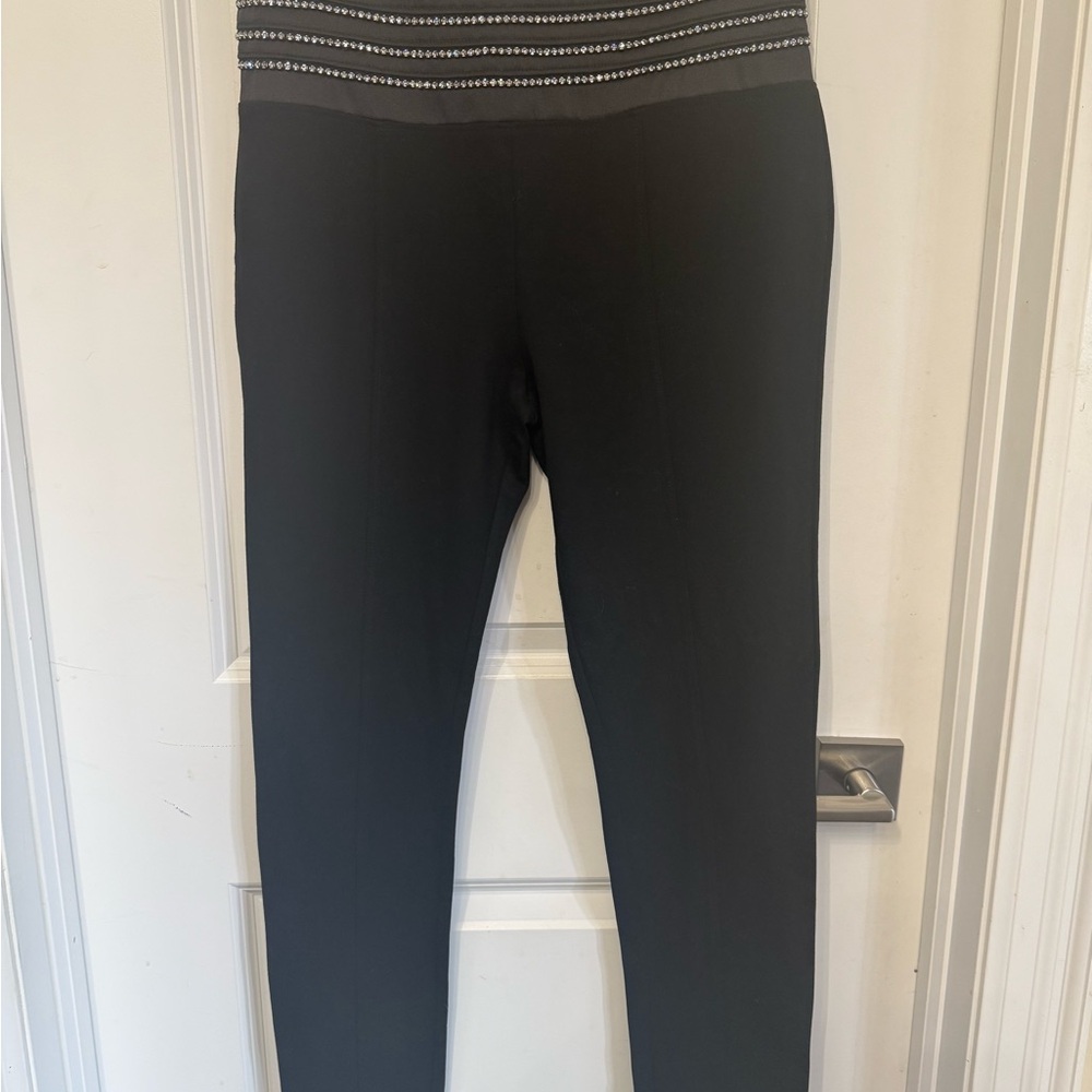 Black Leggings with diamond  Accents